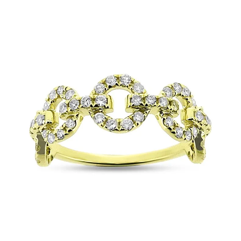 0.55ctw Diamond Rolo Link Ring in 14 Karat Gold