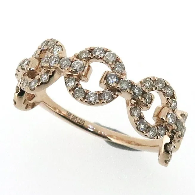 0.55ctw Diamond Rolo Link Ring in 14 Karat Gold