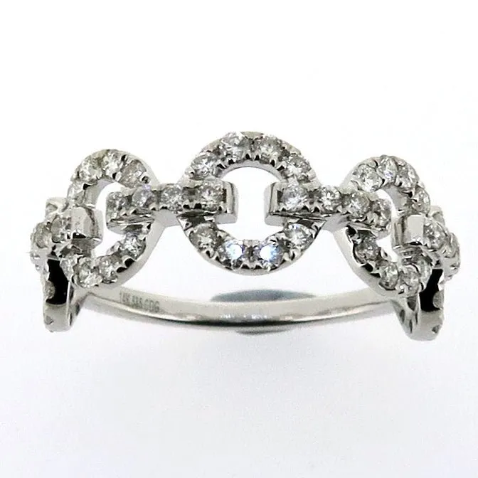 0.55ctw Diamond Rolo Link Ring in 14 Karat Gold
