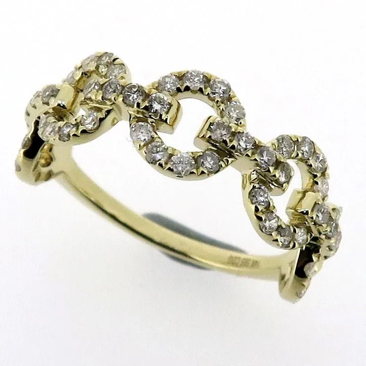 0.55ctw Diamond Rolo Link Ring in 14 Karat Gold