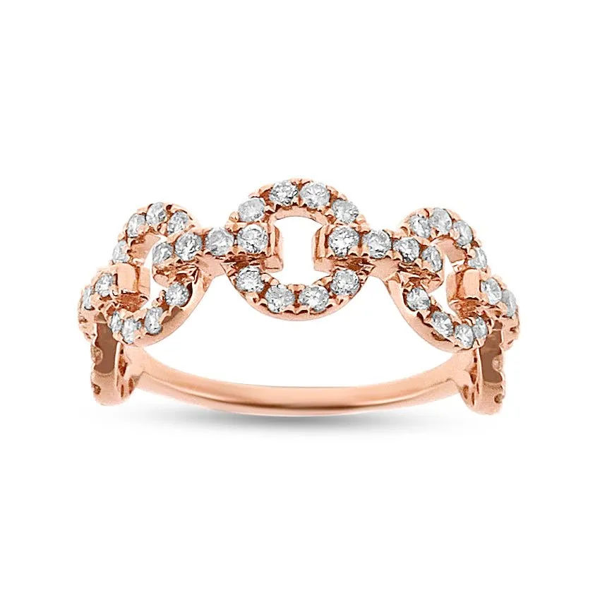 0.55ctw Diamond Rolo Link Ring in 14 Karat Gold