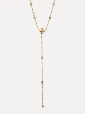 14K Flower Lariat Necklace