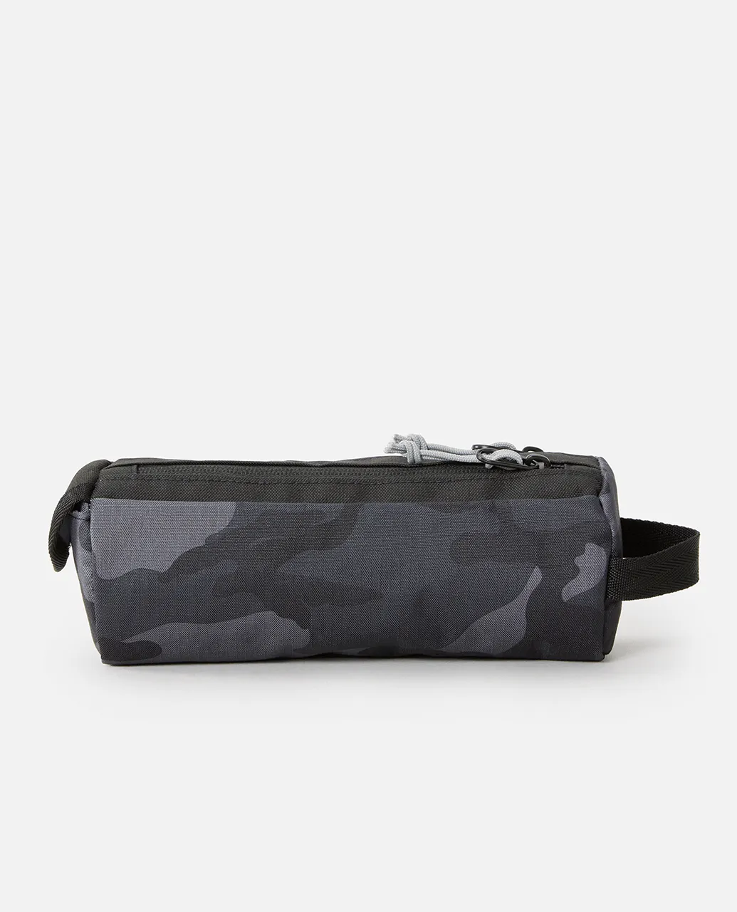 2 Compartment Pencil Case in Black & Grey