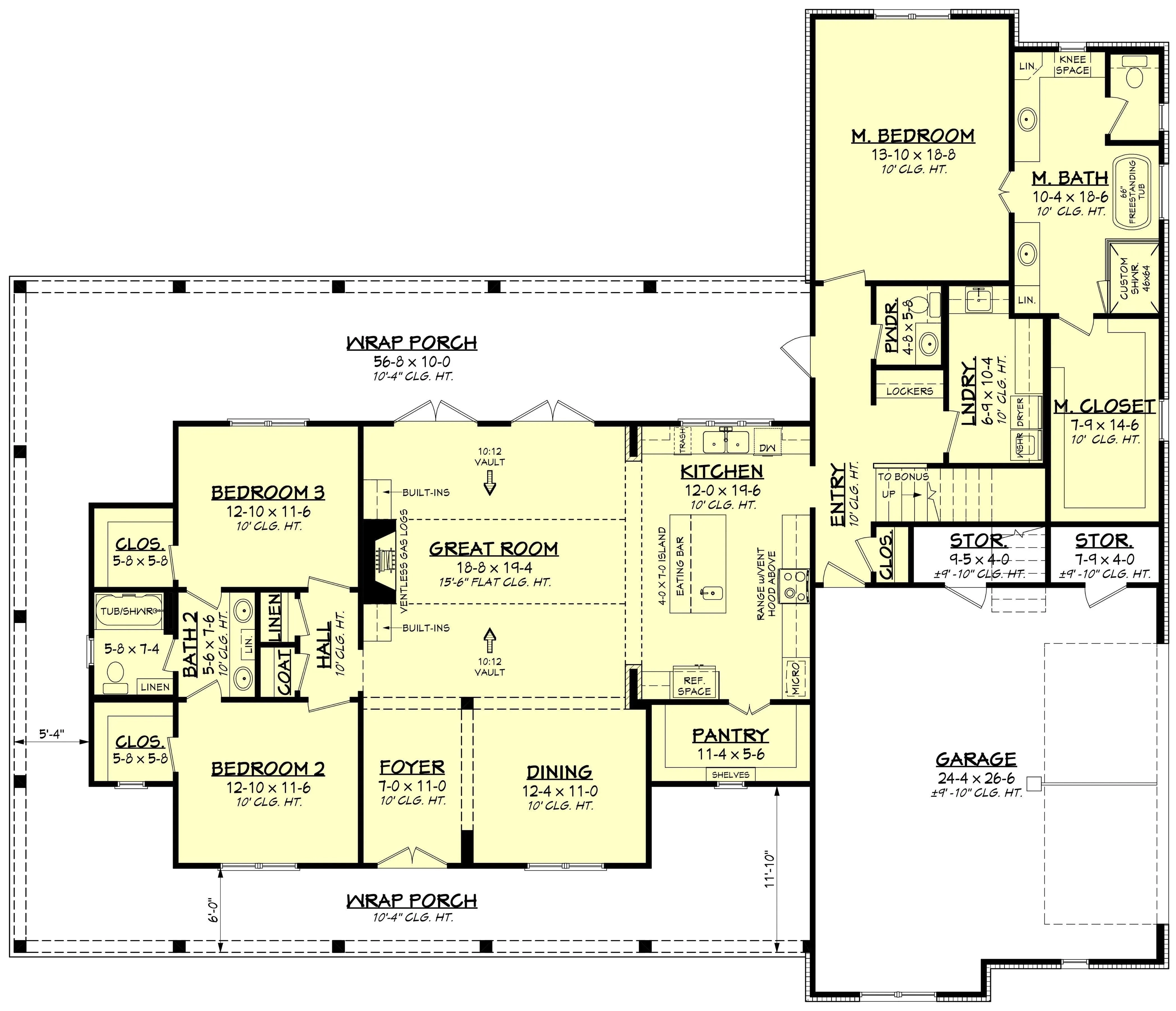 3-Bedroom, 2,428 Sq Ft Ranch with Spacious Porches and Bonus Room