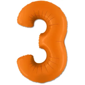 40 inch Number 3 - Orange Balloon