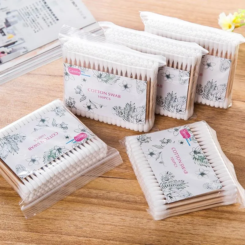 500pcs/Pack Double Head Cotton Bamboo Cotton Buds