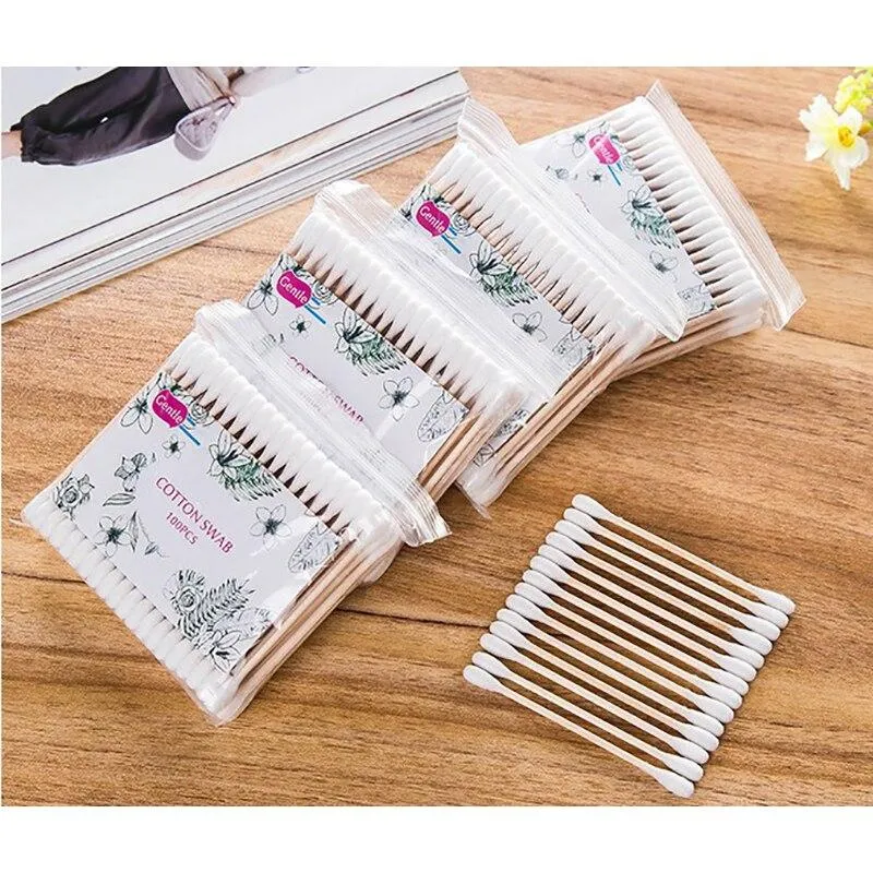 500pcs/Pack Double Head Cotton Bamboo Cotton Buds