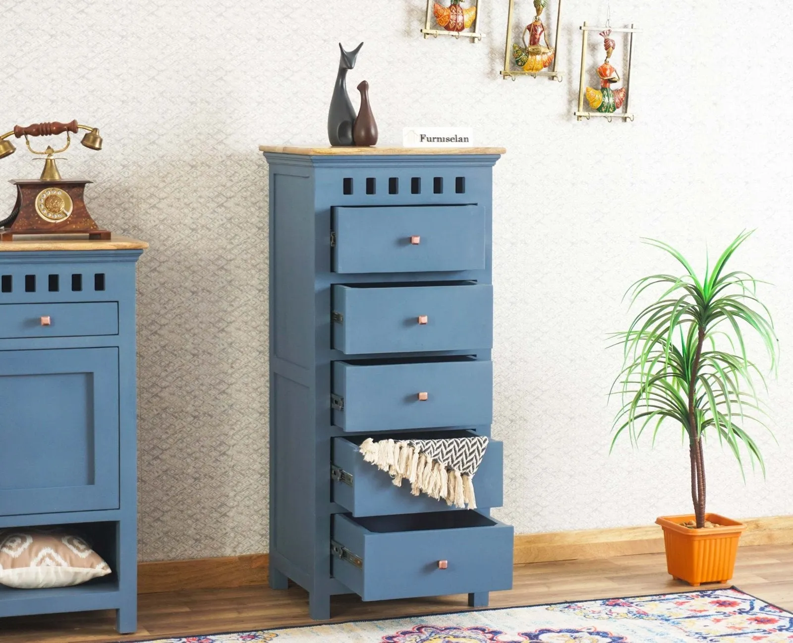 Alexandria Solid Wood Chest of Drawer- Five Drawer
