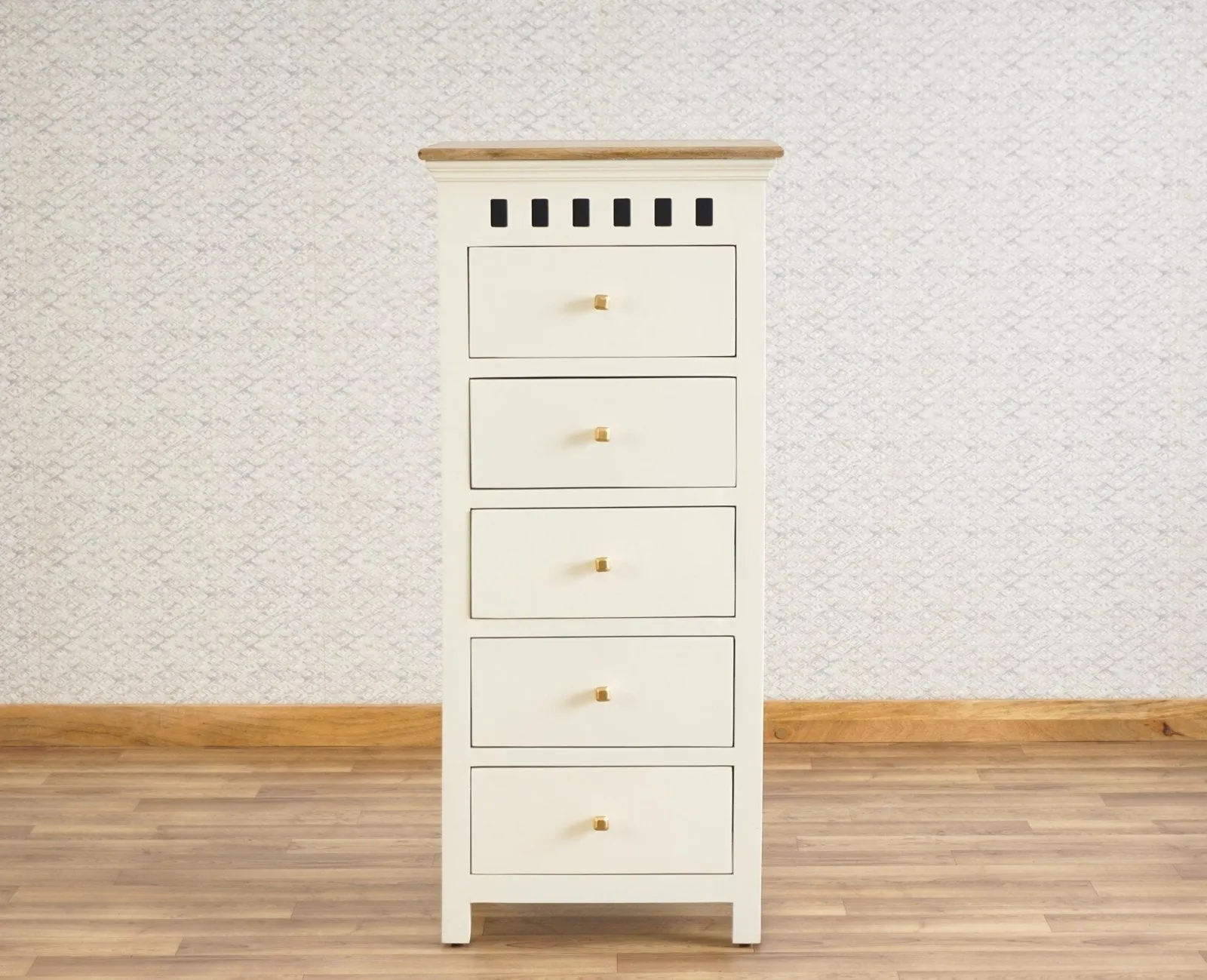 Alexandria Solid Wood Chest of Drawer- Five Drawer