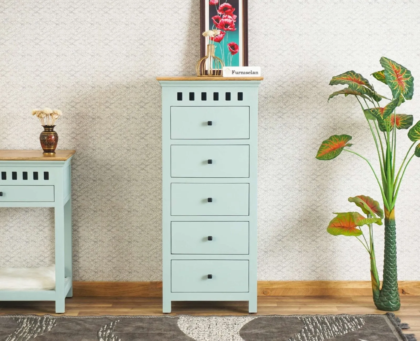 Alexandria Solid Wood Chest of Drawer- Five Drawer
