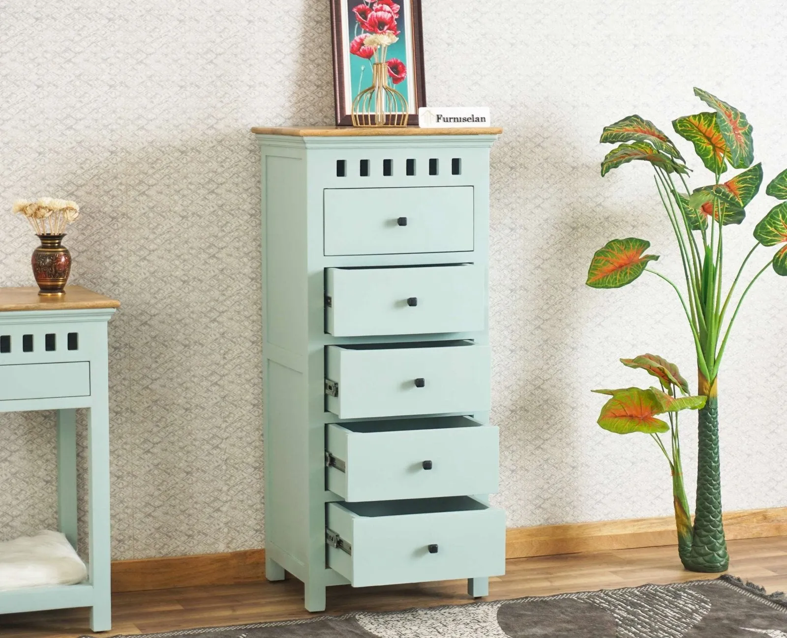 Alexandria Solid Wood Chest of Drawer- Five Drawer