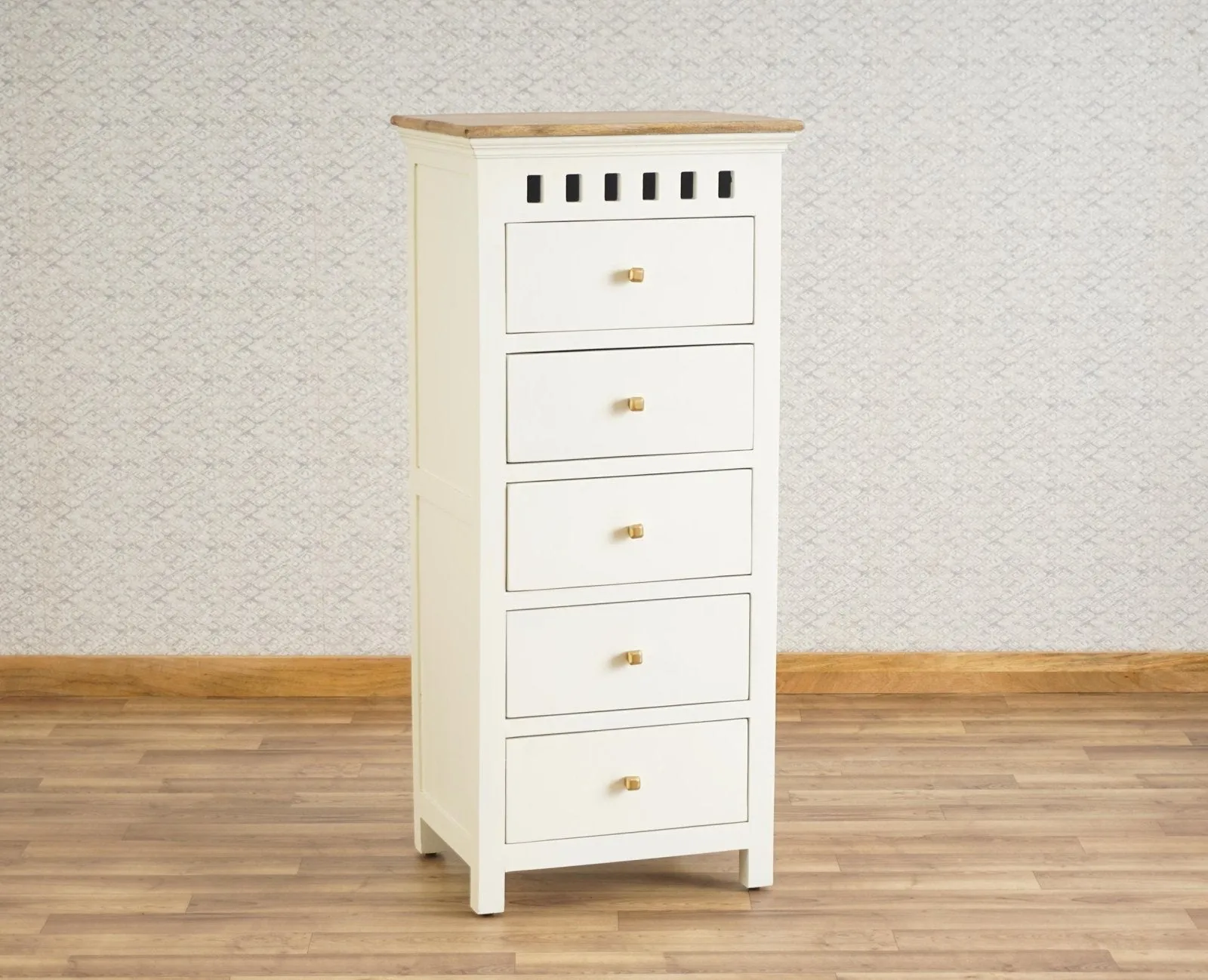 Alexandria Solid Wood Chest of Drawer- Five Drawer