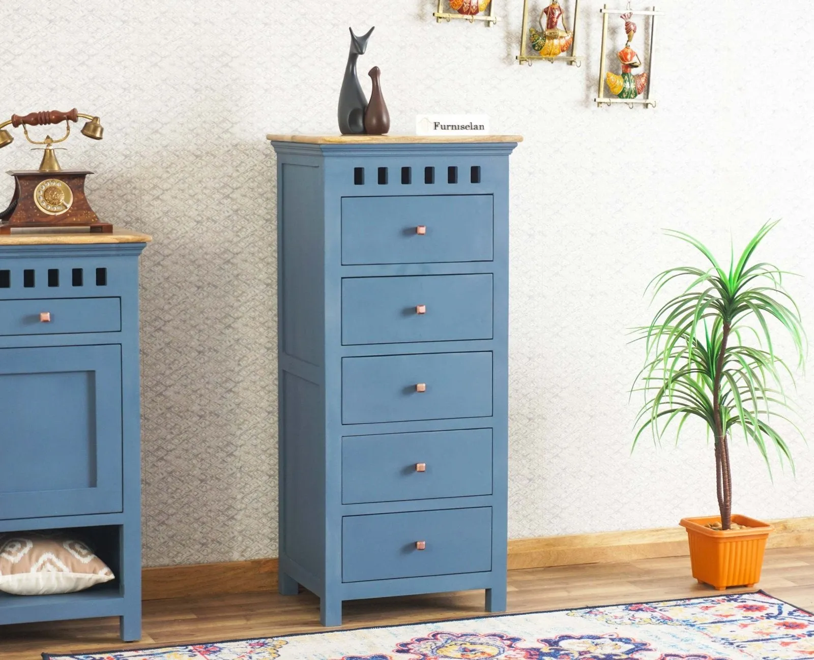 Alexandria Solid Wood Chest of Drawer- Five Drawer