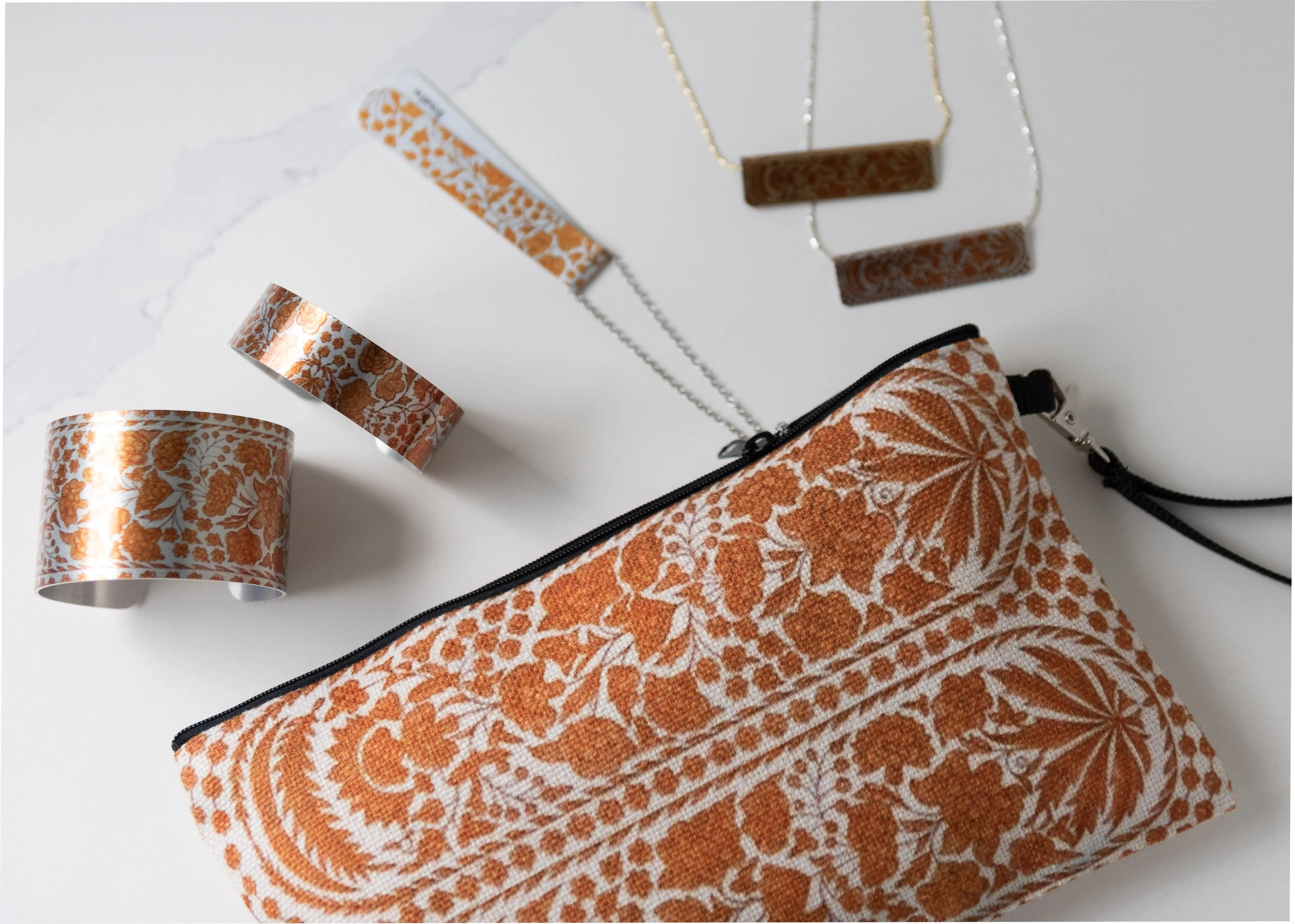 Angelica Zippered Linen Blend Bag