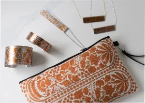 Angelica Zippered Linen Blend Bag