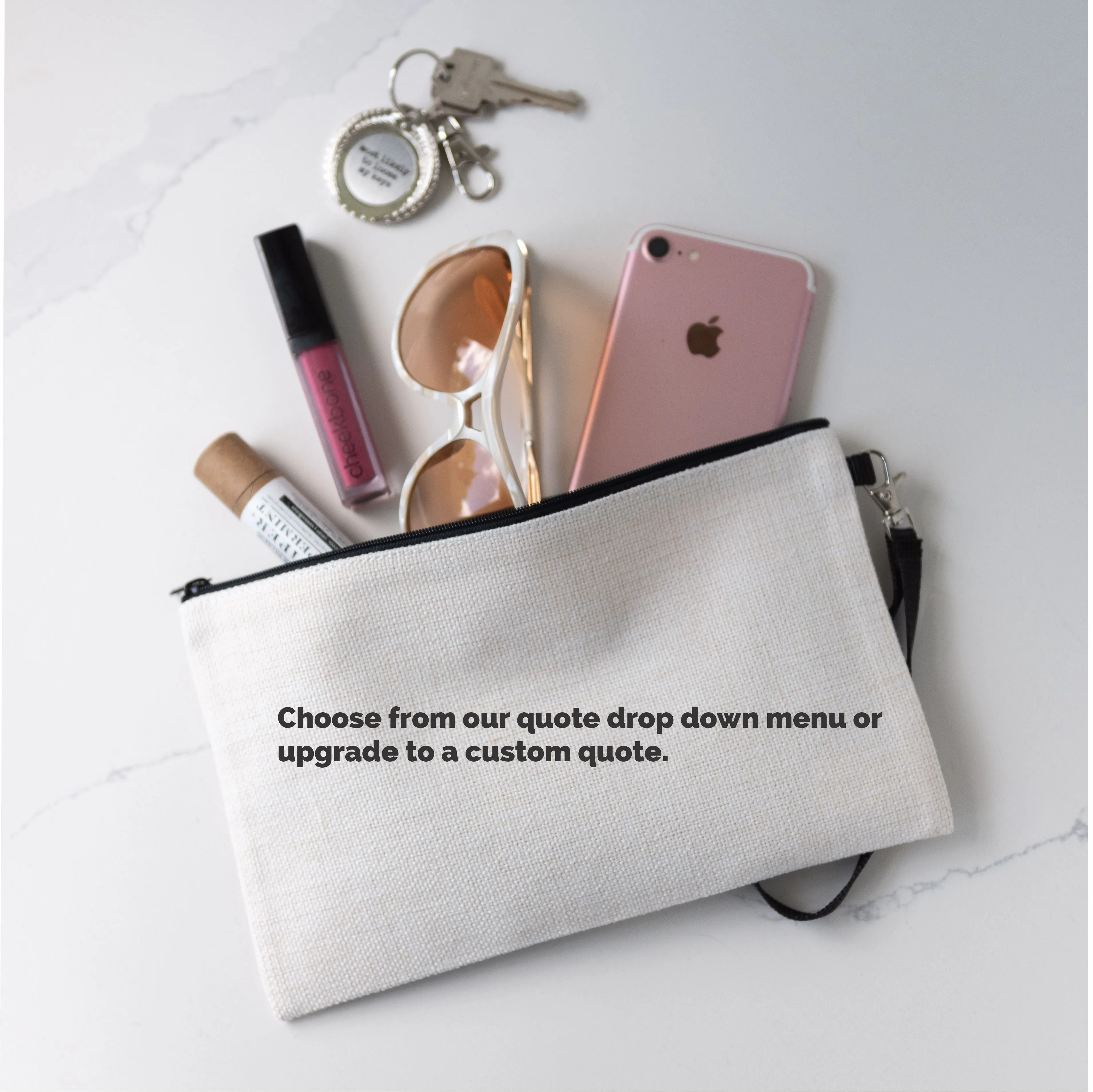 Angelica Zippered Linen Blend Bag