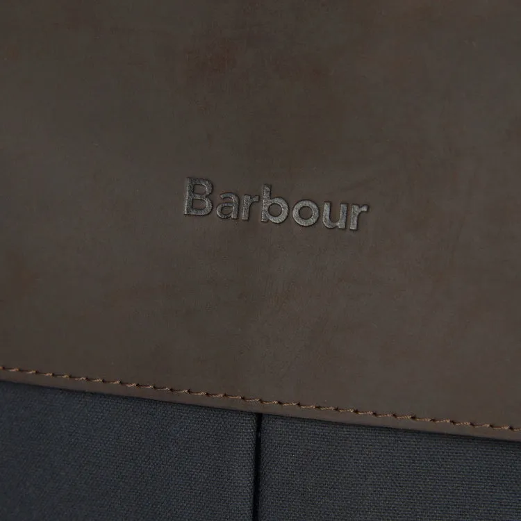 Barbour Wax Leather Briefcase - Navy