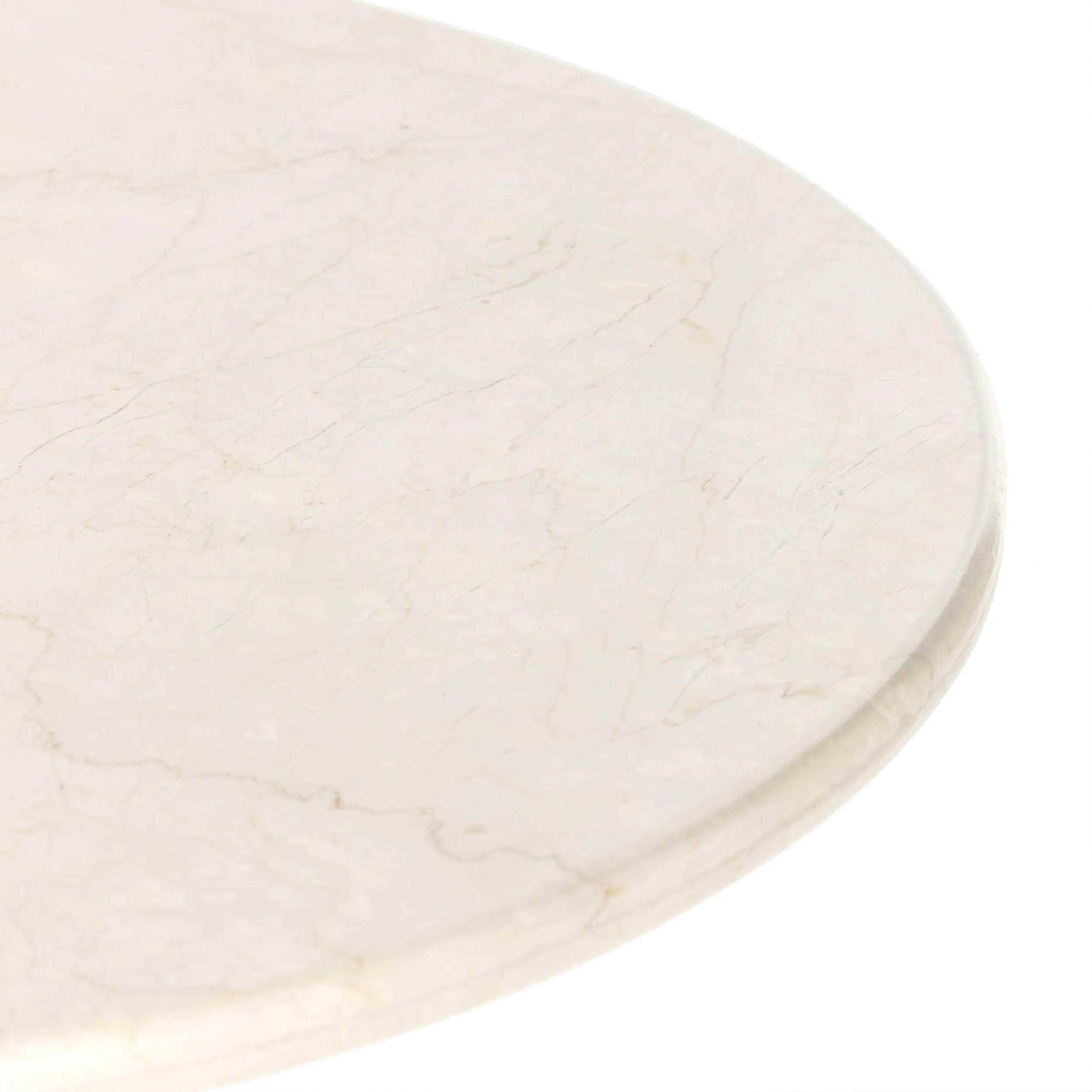 Belle Oval Dining Table, Cream Marble