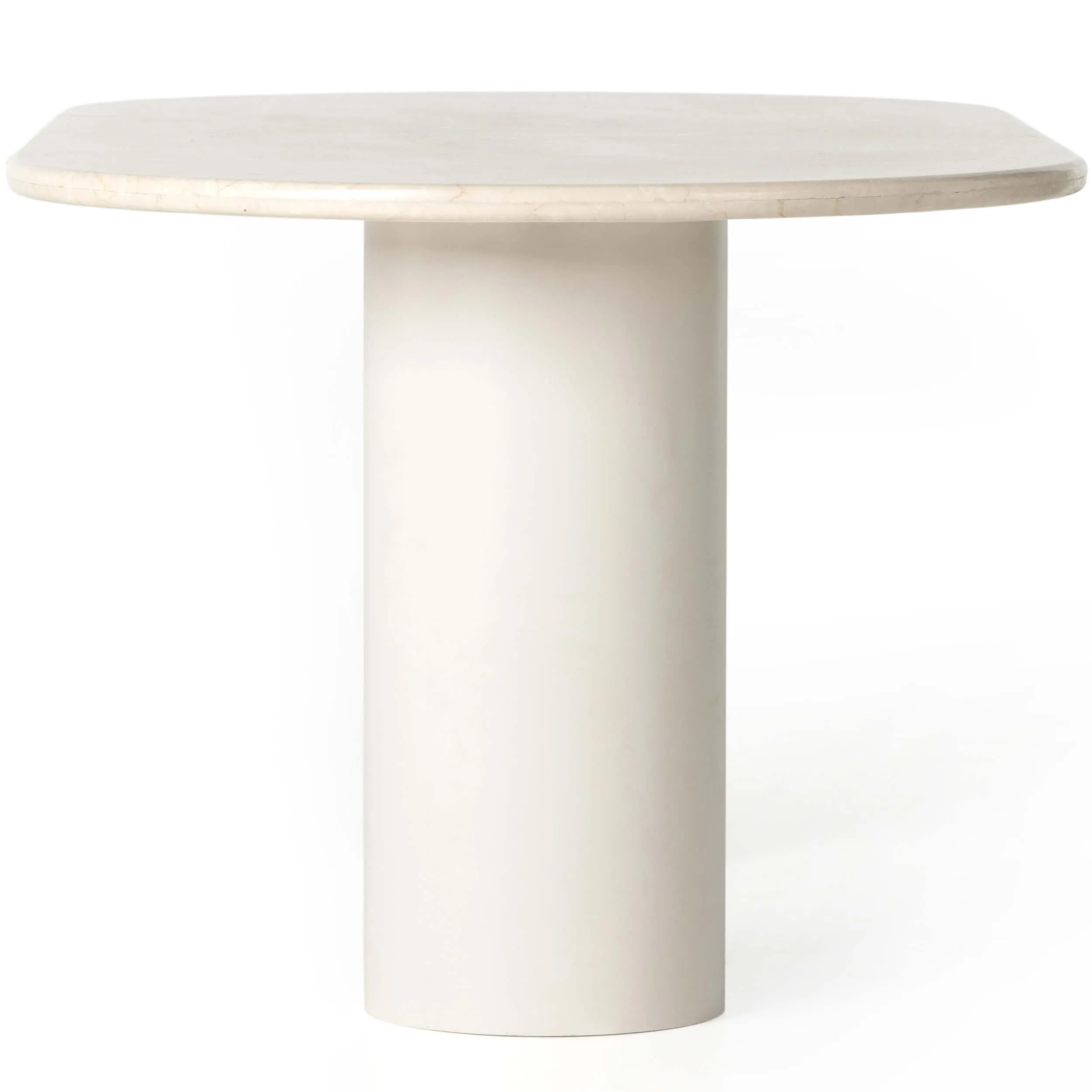 Belle Oval Dining Table, Cream Marble