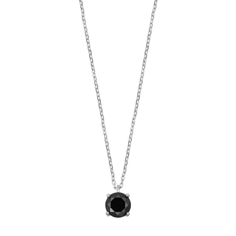 Black Brilliant Round Necklace