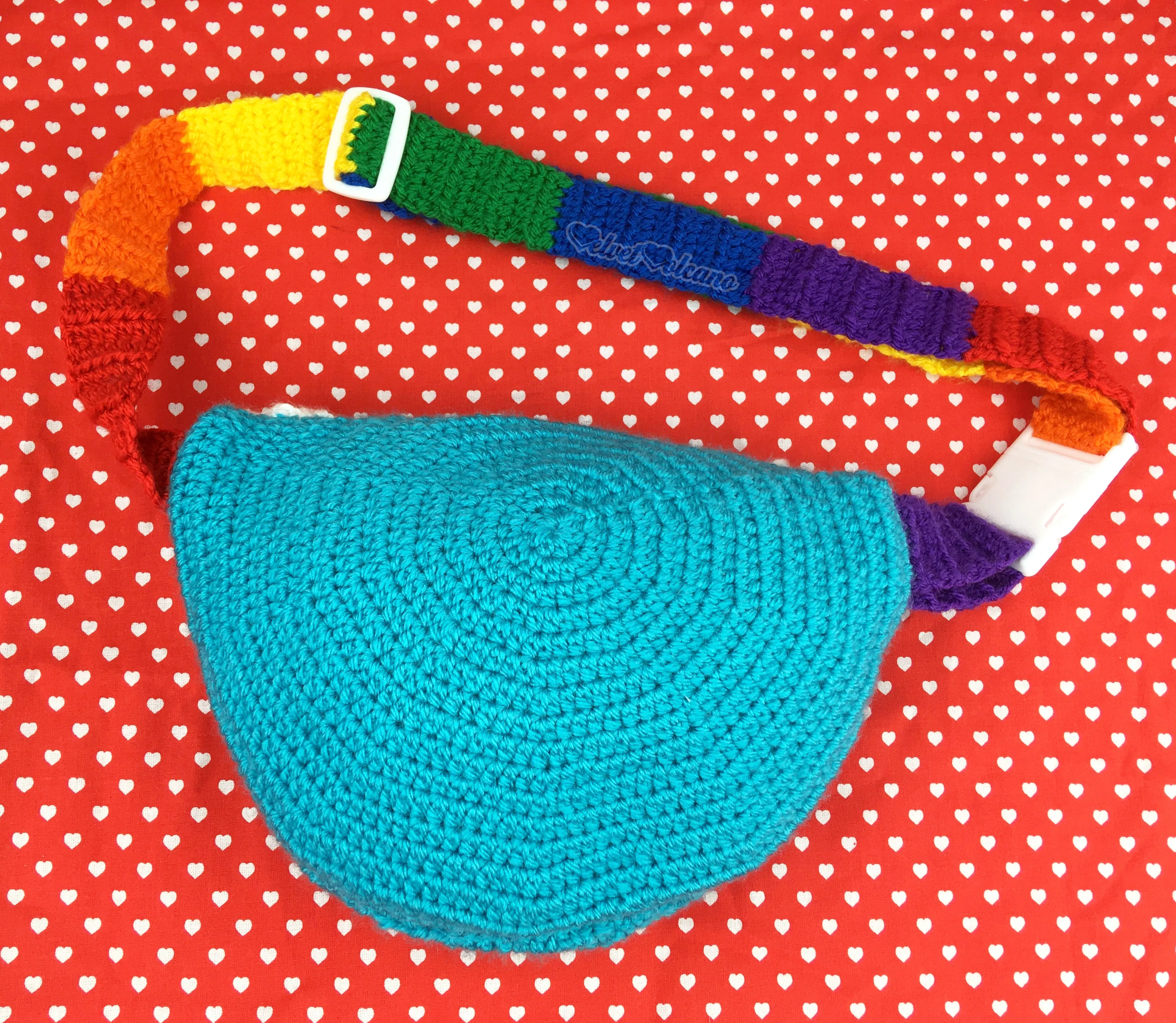 Bright Rainbow Cloud Bum Bag (Turquoise)