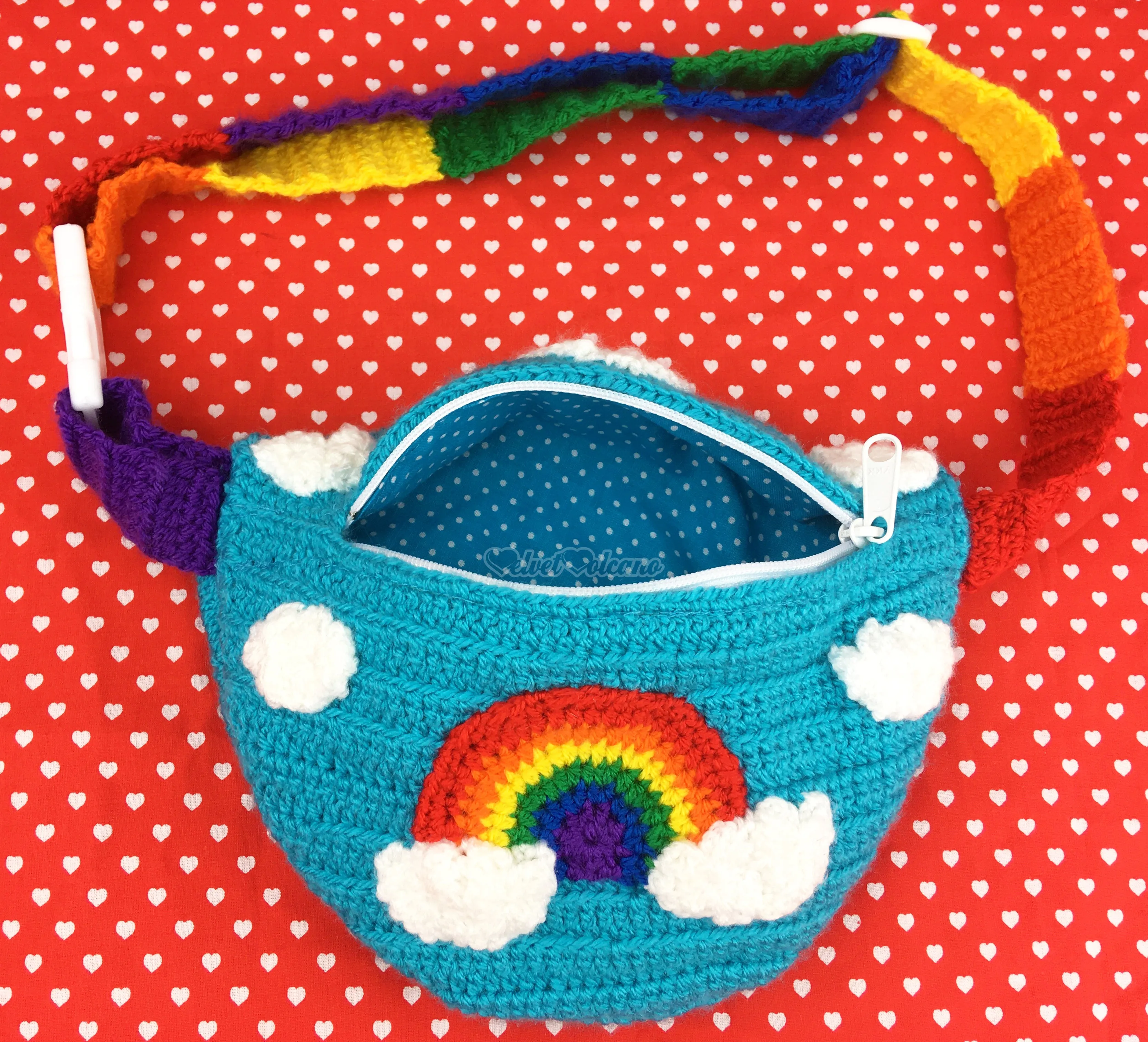 Bright Rainbow Cloud Bum Bag (Turquoise)