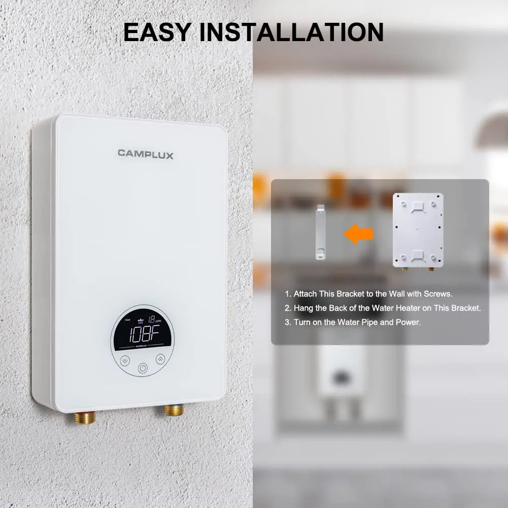 Camplux Electric Water Heater - White - 6kW & 240V