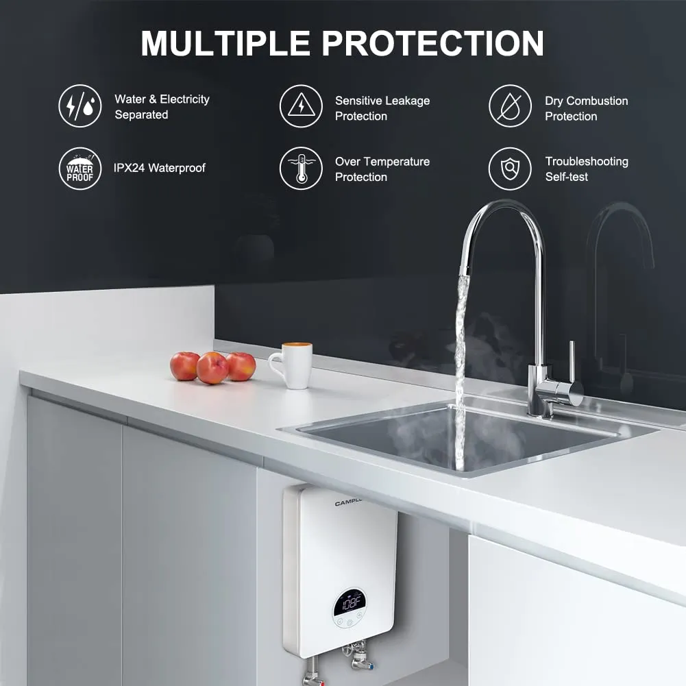Camplux Electric Water Heater - White - 6kW & 240V