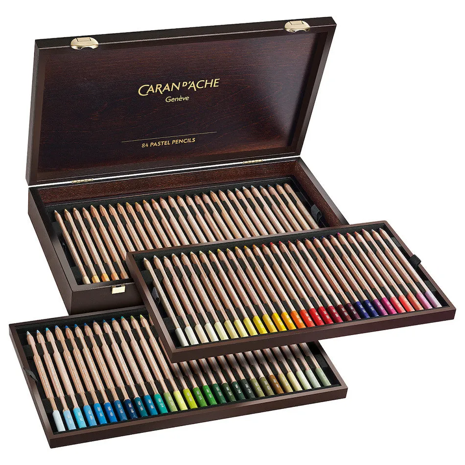 Caran d'Ache Pastel Pencil Wooden Box of 84