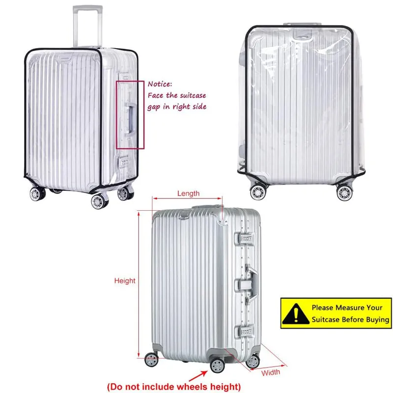 Clear PVC Suitcase Protectors Transparent Cover Waterproof Wheeled Travel Luggage Sleeve
