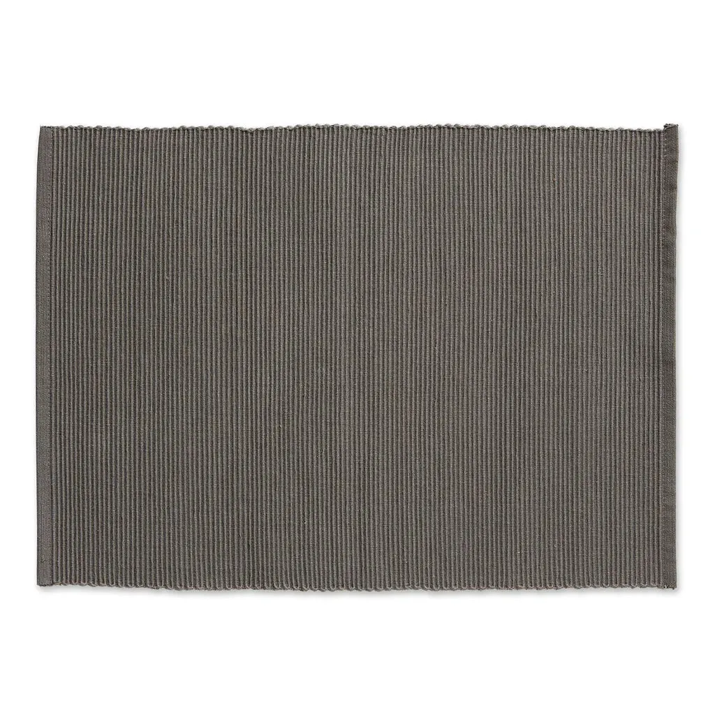 Cotton Ribbed Placemats - Slate Grey