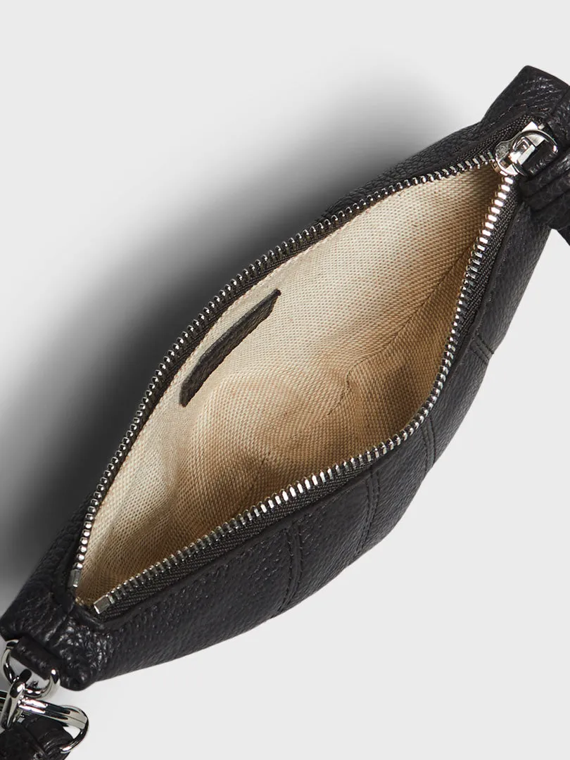 Croissant Coin Purse Necklace in Dark Chocolate