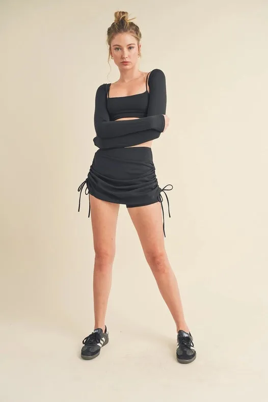 Cropped Lightweight Shrug Black