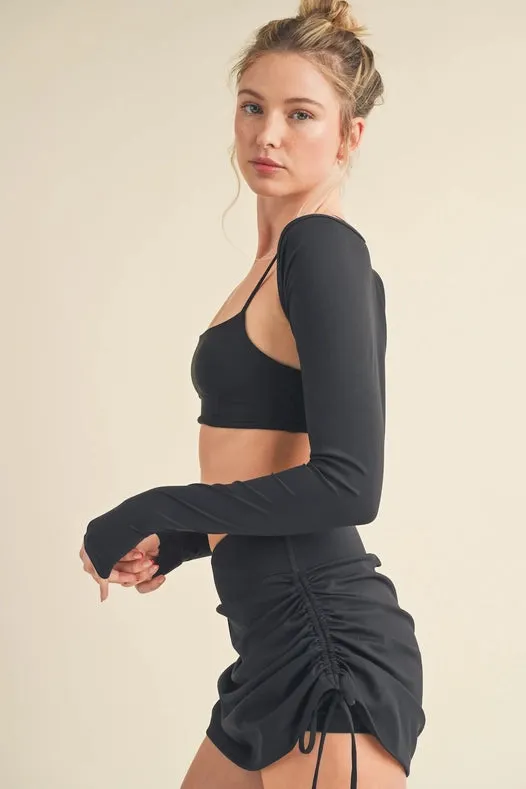 Cropped Lightweight Shrug Black