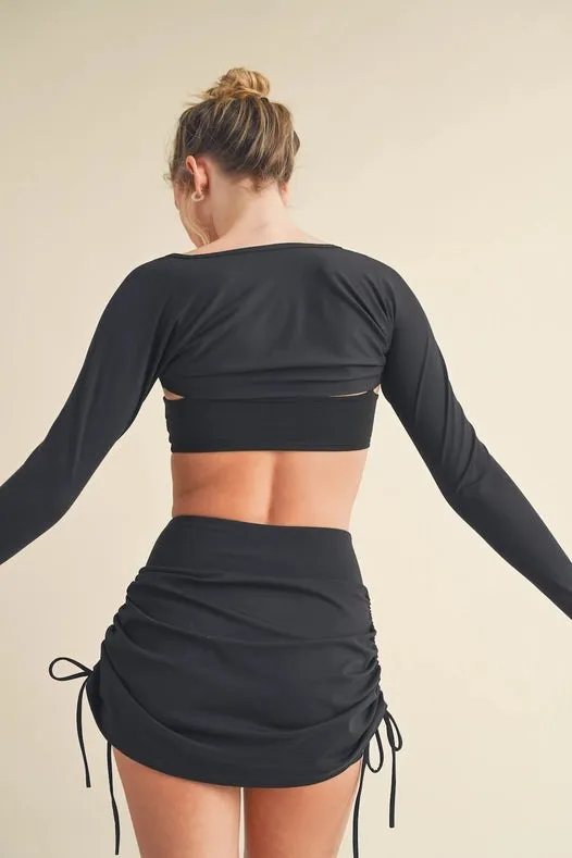 Cropped Lightweight Shrug Black