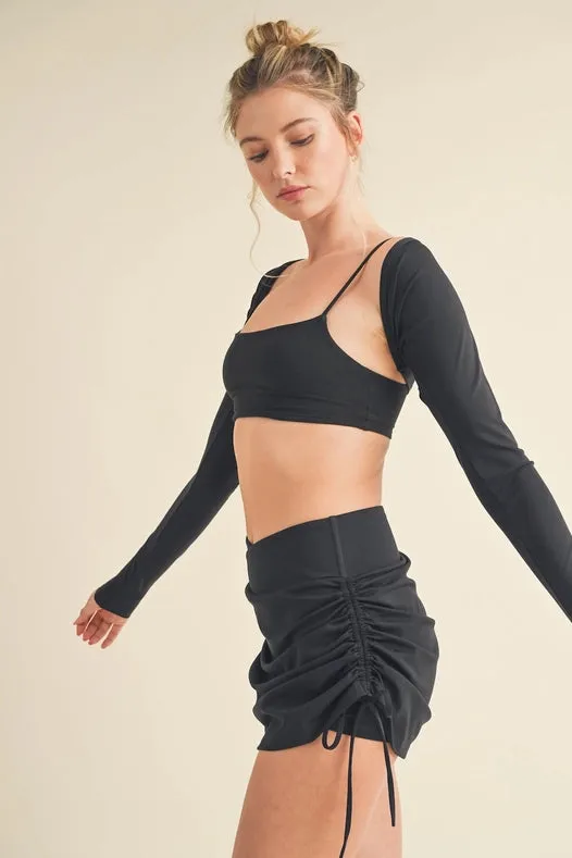 Cropped Lightweight Shrug Black