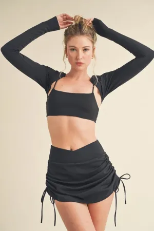 Cropped Lightweight Shrug Black