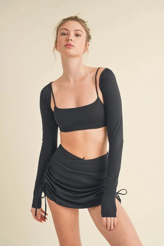 Cropped Lightweight Shrug Black