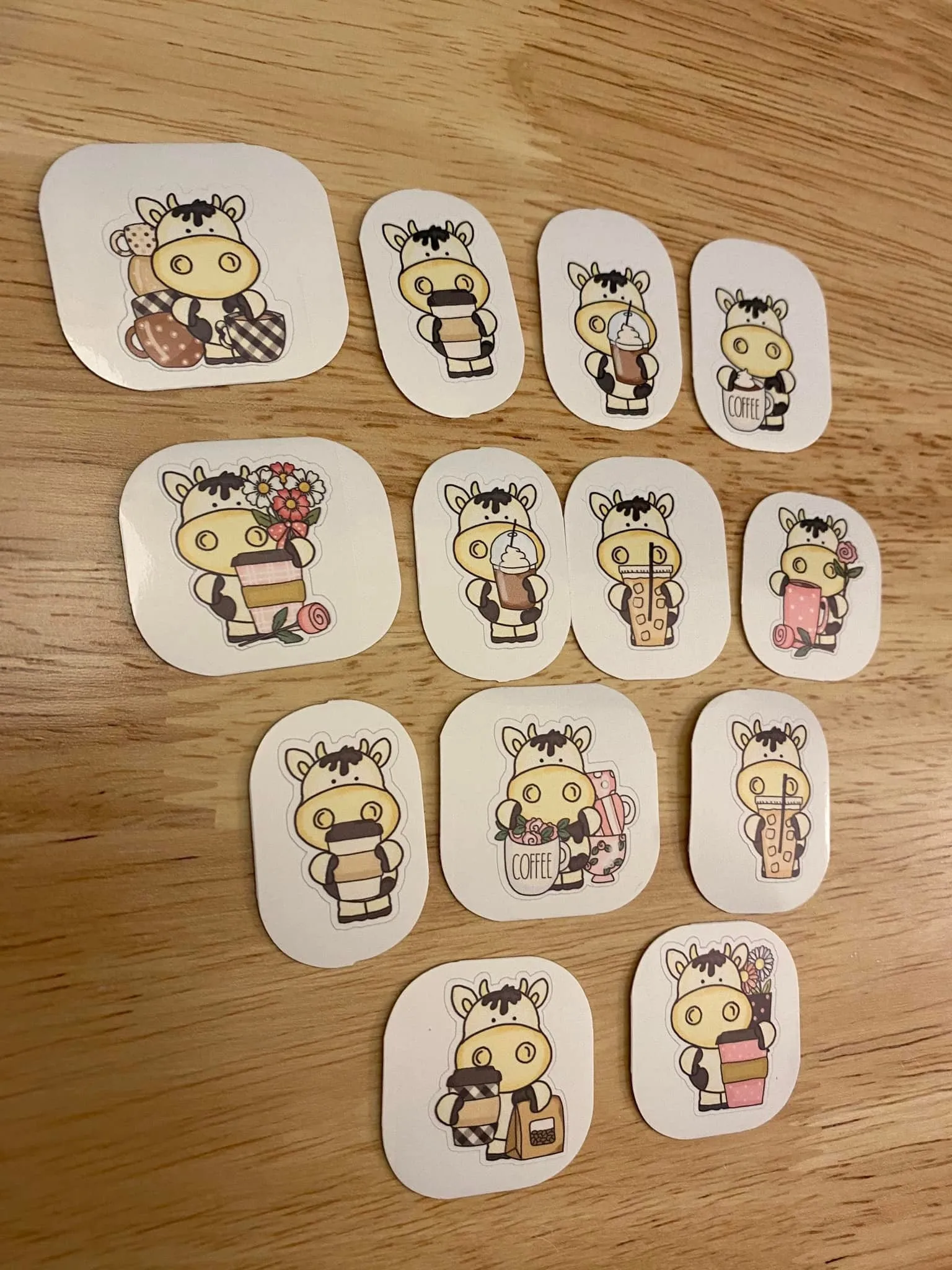 Cute Cow with Coffee Sticker Pack
