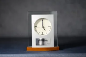 Desk Clock Silver/Maple