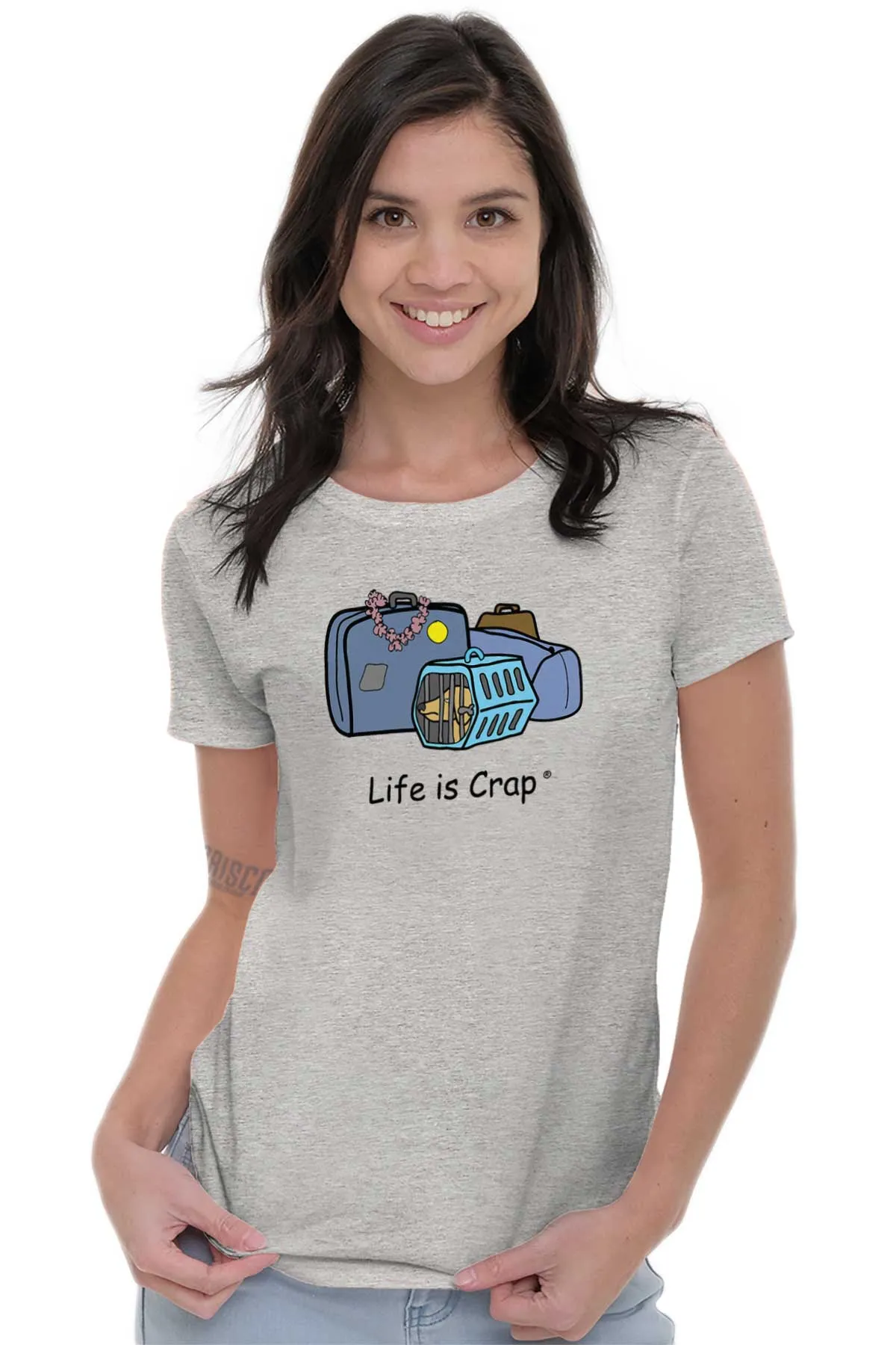 Dog Carrier Ladies T-Shirt