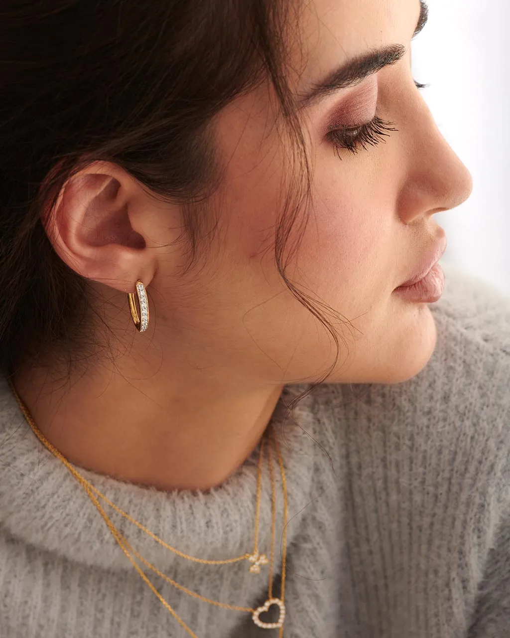 Elegant Diamond Hoops