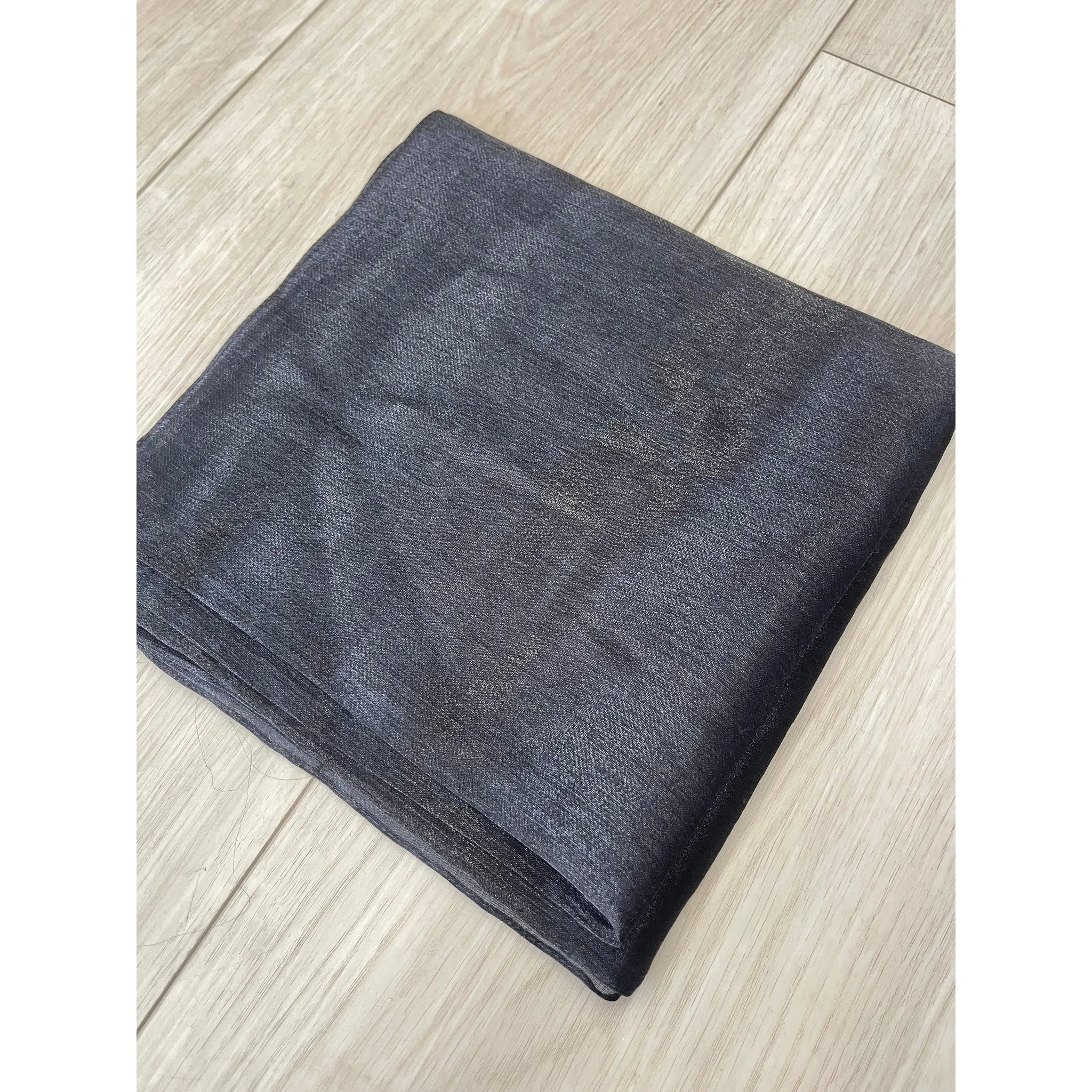 Elegant Metallic Square Headscarf - Black