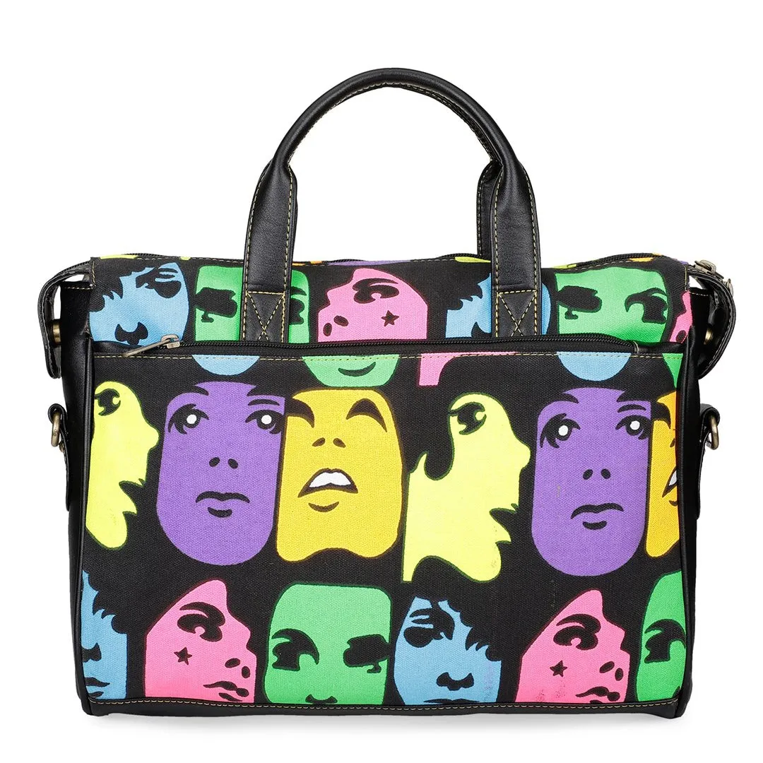 Enigma Laptop Handbag - Faces