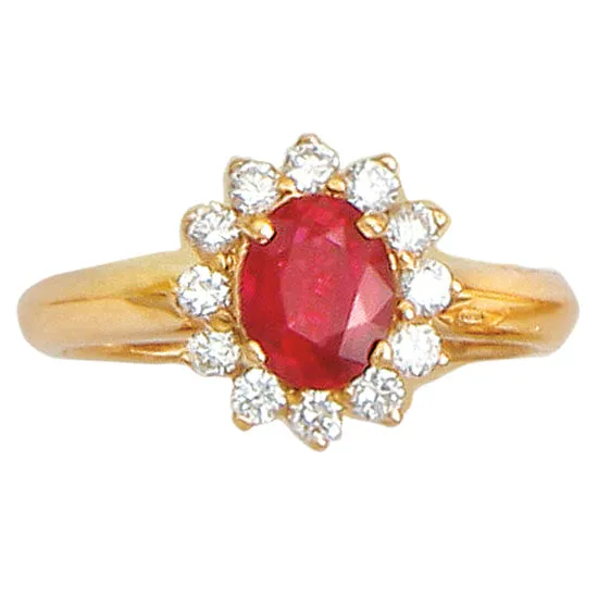 Estate Ruby and Diamond Ring, 18Kt