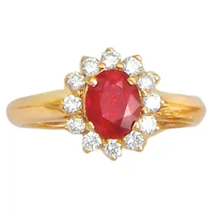 Estate Ruby and Diamond Ring, 18Kt