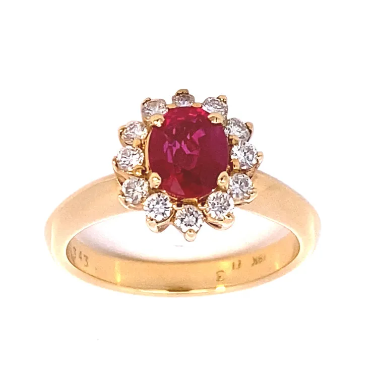 Estate Ruby and Diamond Ring, 18Kt