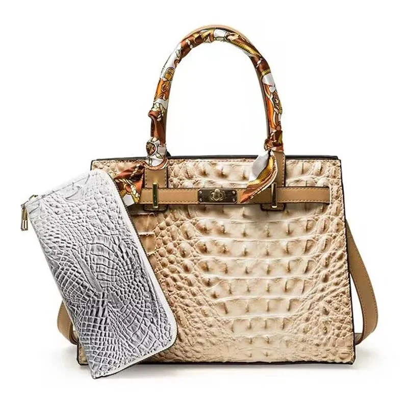 Exquisite Crocodile-Pattern Tote Bag