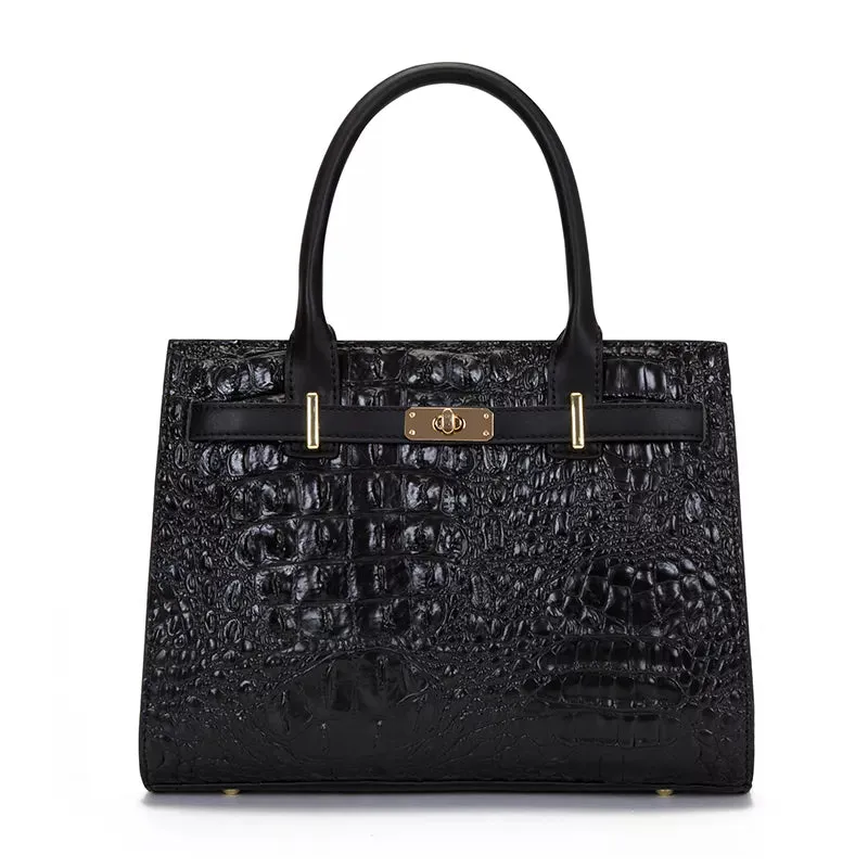 Exquisite Crocodile-Pattern Tote Bag