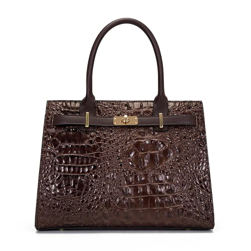 Exquisite Crocodile-Pattern Tote Bag